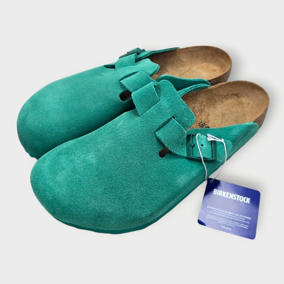 Birkenstock New w/ Box Boston Digital Green Suede Leather Regular Mens Size 11 - Picture 2 of 14
